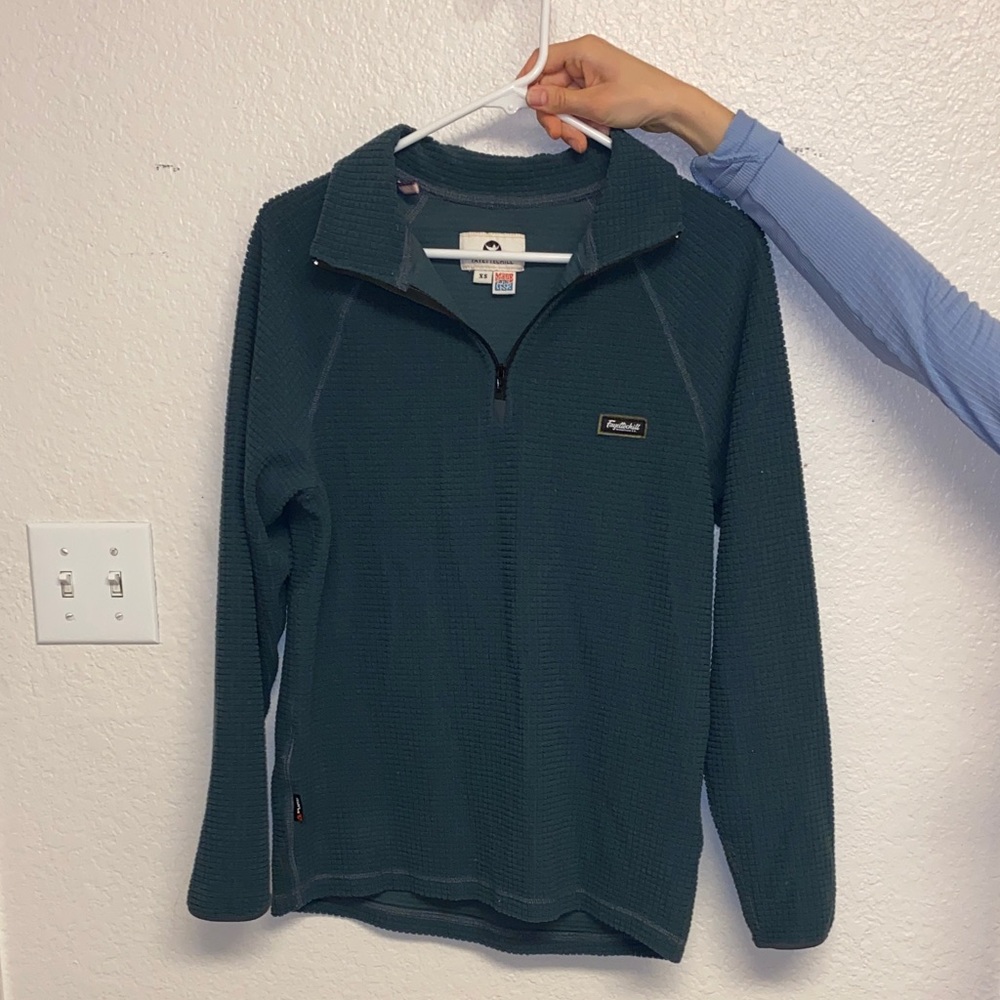 Teal Zip-Up Sweater